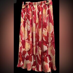 Alice Blue Vibrant Abstract Pleated Skirt